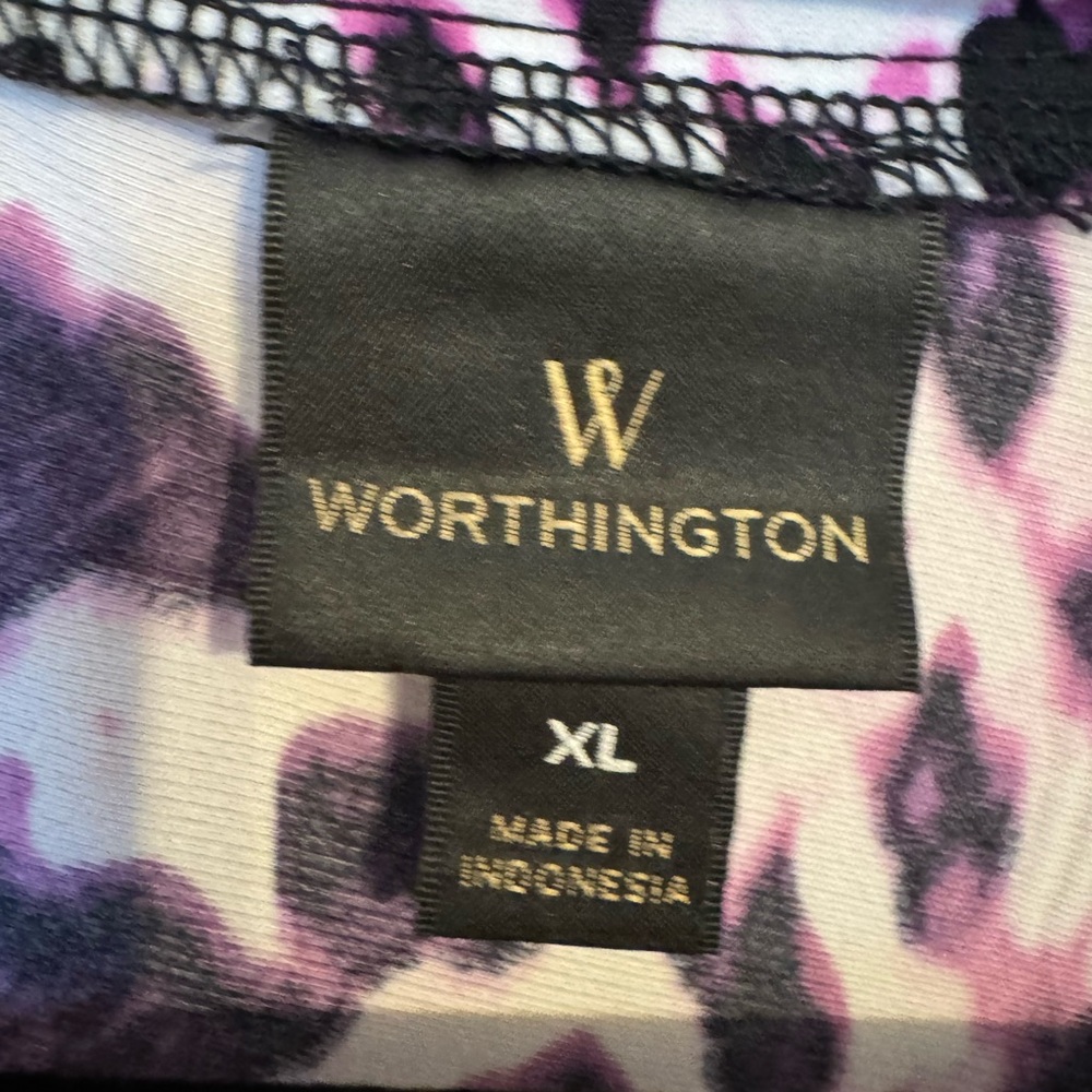 ❤️ BLACK/PURPLE PRINT SLEEVELESS PRINT TOP w/NECKLINE DETAIL  XLARGE   #S - Picture 8 of 8
